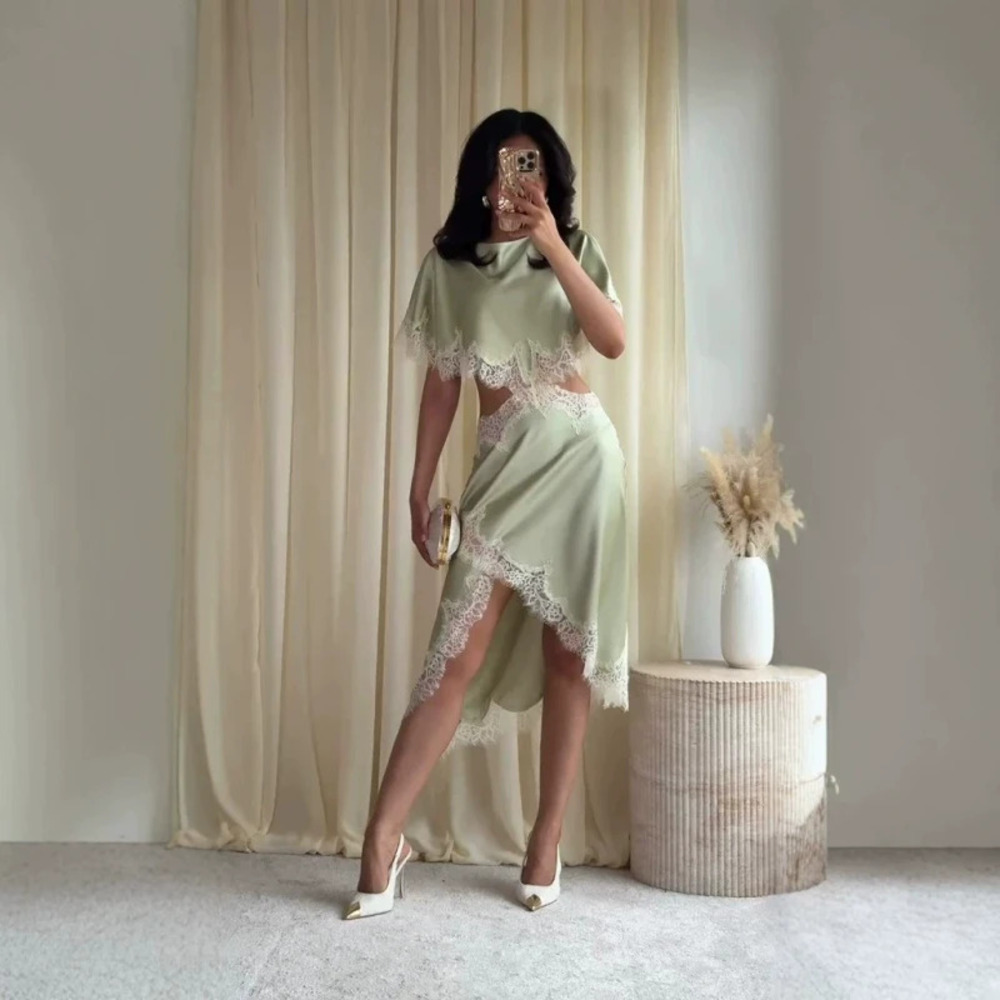 ZARA Summer Fashion Slimming Open Lace Design Dress